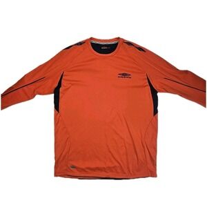 Umbro Orange Black Long Sleeve Soccer Jersey Mens Top Climate Control